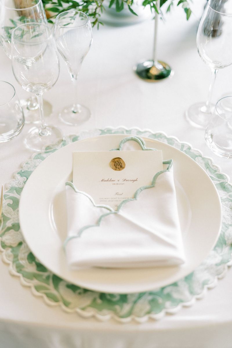Woven or lace placemats can serve the same function as a charger plate, and are a great detail especially for vintage-inspired wedding styles.