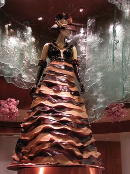 Model chocolate dress